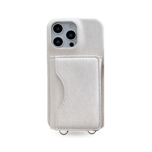 Denim iPhone Case With Wallet And Strap