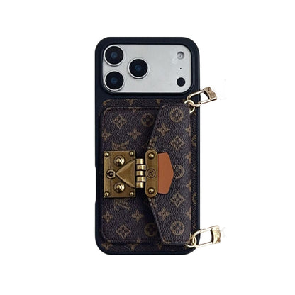Classic Leather Monogram iPhone Case With Card Holder And Strap-CFK251605
