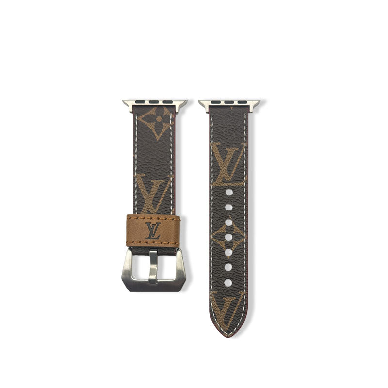 Luxury Leather Monogram Apple Watch Band Big Printing-CYLV014
