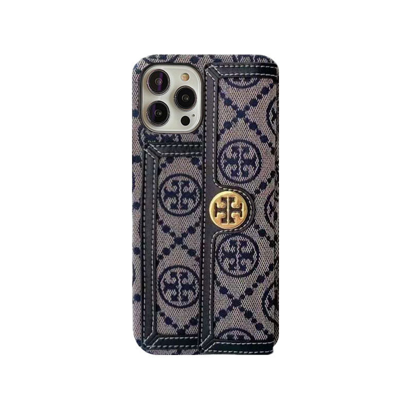 TB iPhone Case With Wallet And Strap White -SlK240411