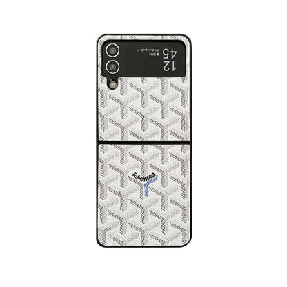 Leather GD Samsung Galaxy Z Flip Series Case  White -HKL251514