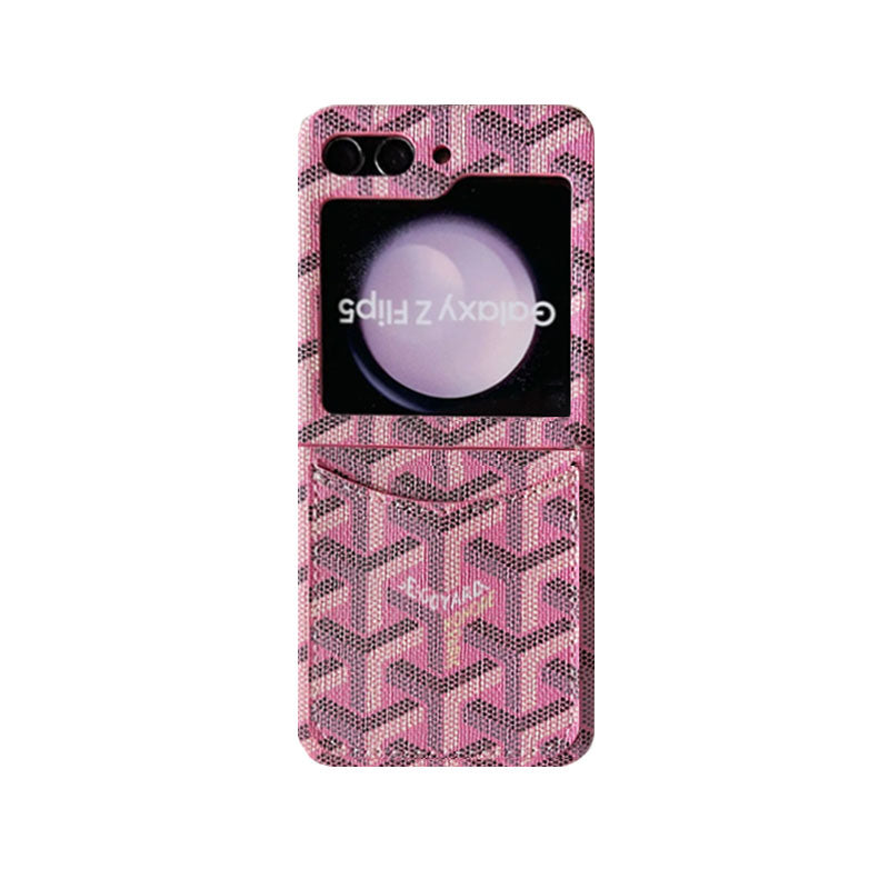 Leather GD Samsung Galaxy Z Flip Series Case With Card Holder Red -QBK251620