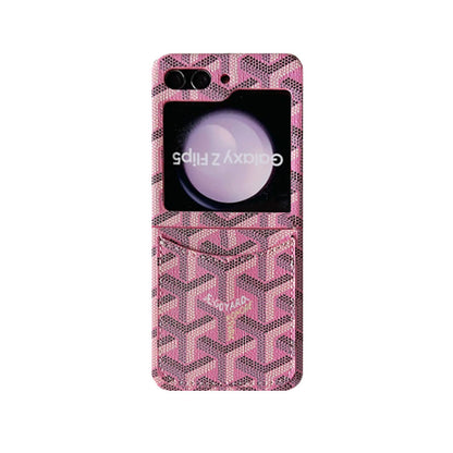 Leather GD Samsung Galaxy Z Flip Series Case With Card Holder Red -QBK251620