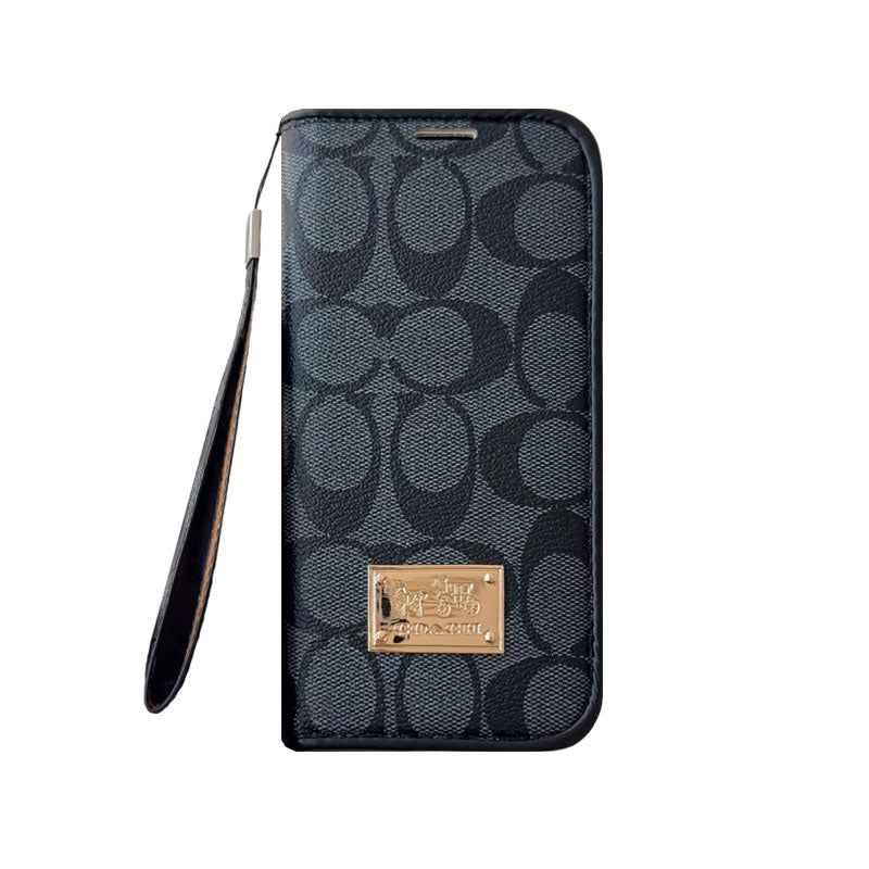 Leather Fold CH iPhone Case With Wallet And Strap-CFZDK002