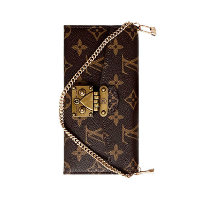 Luxury Folio Monogram iPhone Case With Card Holder And Crossbody Strap-CFMTY25