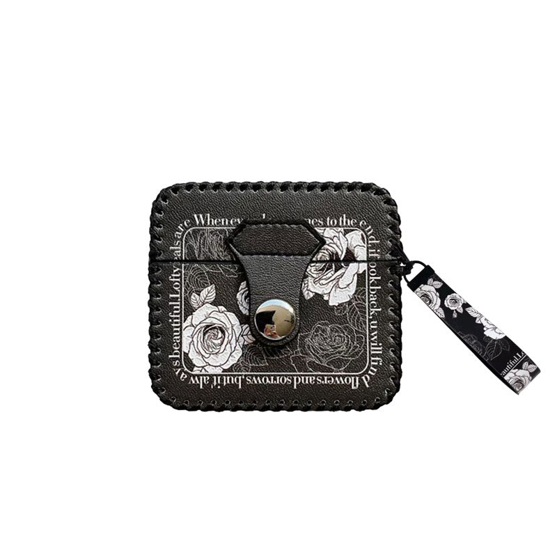 Rose Leather Airpods Case With Strap