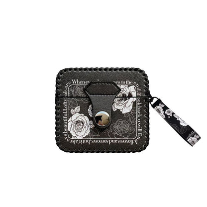 Rose Leather Airpods Case With Strap