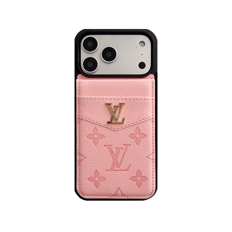Luxury Leather Monogram iPhone Case With Card Holder -CFK251315