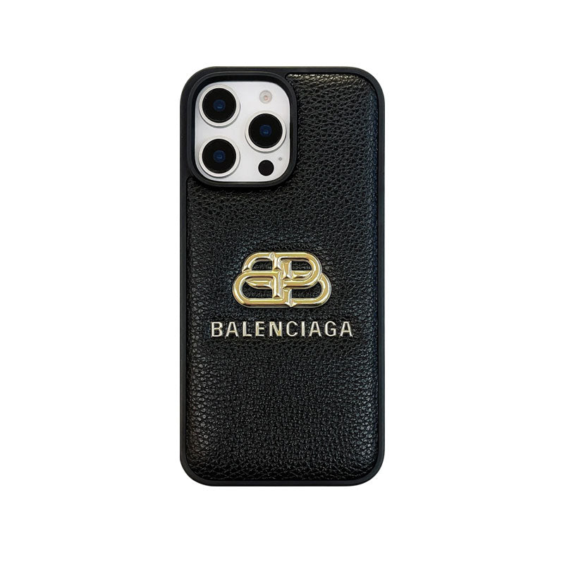 Leather BA iPhone Case Black-BLK250526