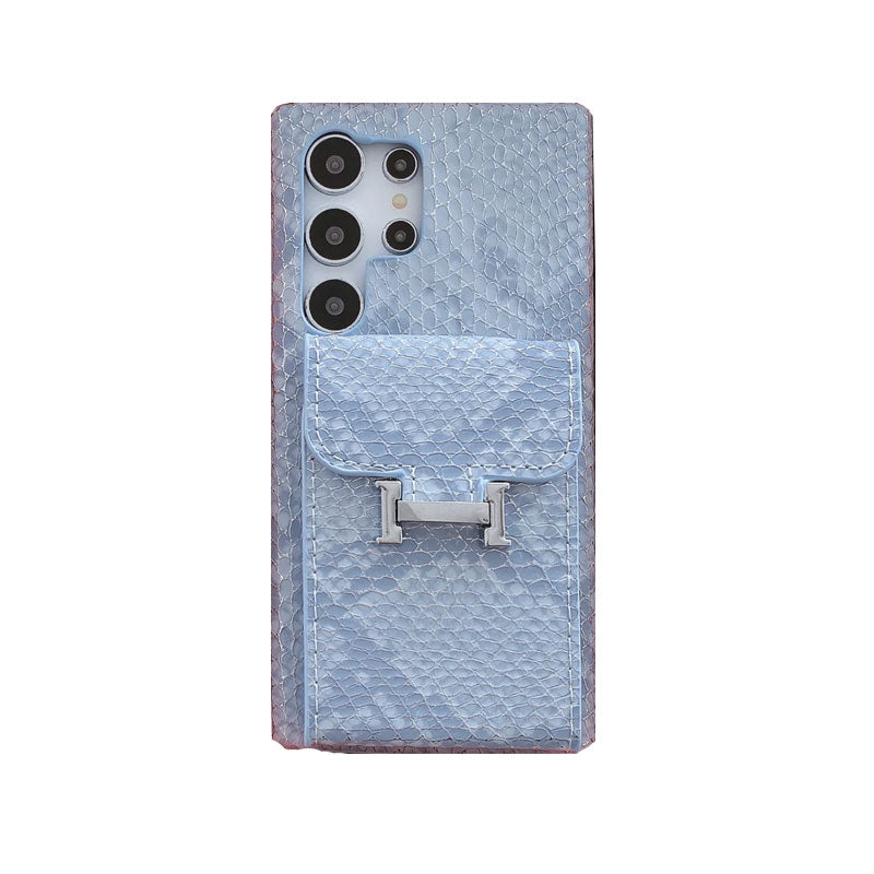 Snake Leather Samsung Phone Case With Card Holder