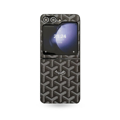 Leather GD Samsung Galaxy Z Flip Series Case  Black -HKL251514