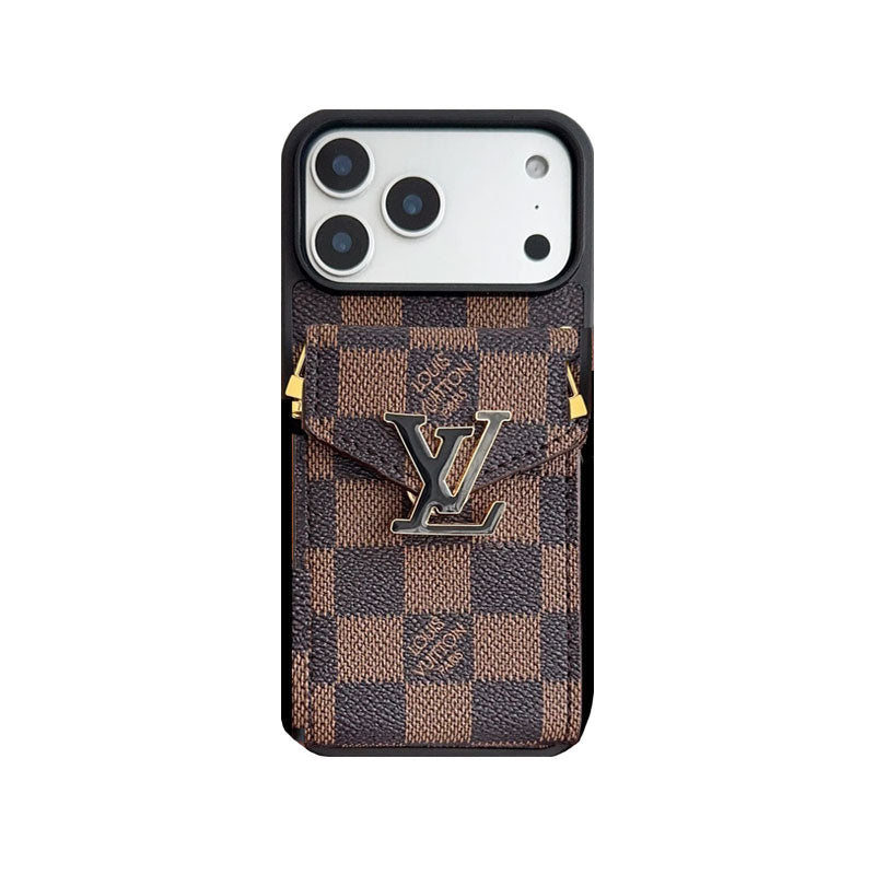 Classic Leather Monogram iPhone Case With Card Holder And Strap -CFK251126