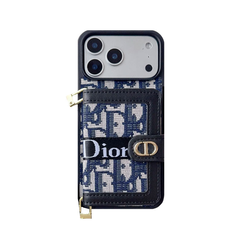 Classic Leather CD iPhone Case With Wallet And Crossbody Strap-CFK251405