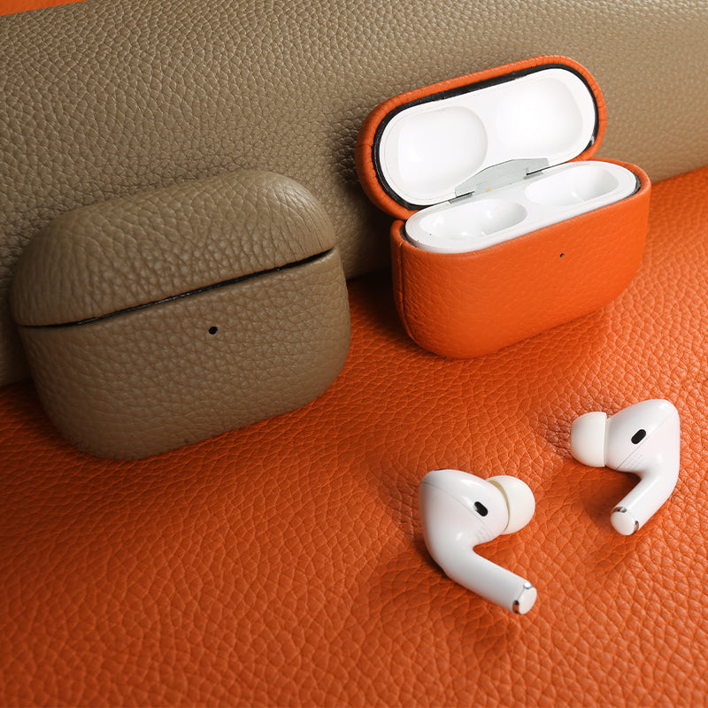 Pebbled Leather Airpods Cases