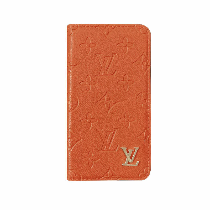 Luxury Leather Folio Monogram iPhone Case With Card Holder-CFHYL001