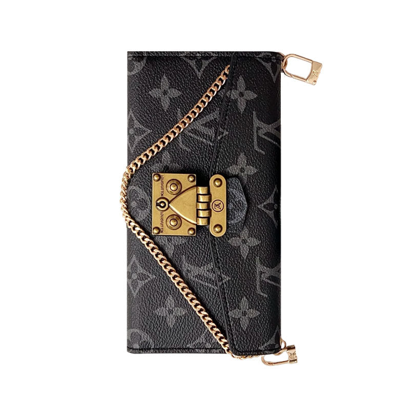 Luxury Folio Monogram iPhone Case With Card Holder And Crossbody Strap-CFMTY25