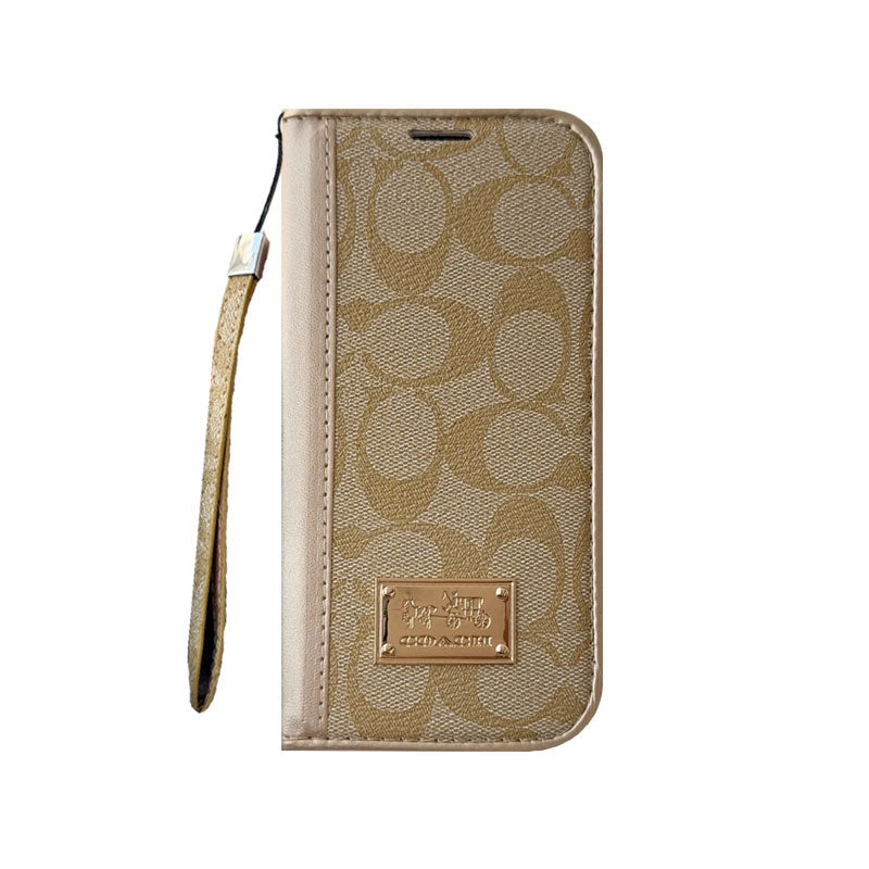 Leather Fold CH iPhone Case With Wallet And Strap-CFZDK002