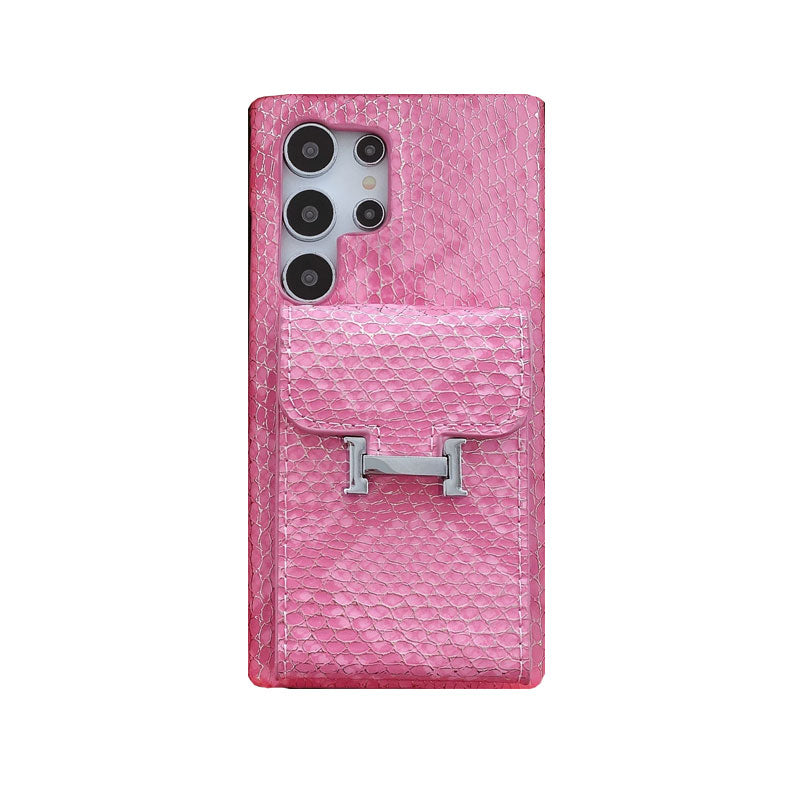 Snake Leather Samsung Phone Case With Card Holder