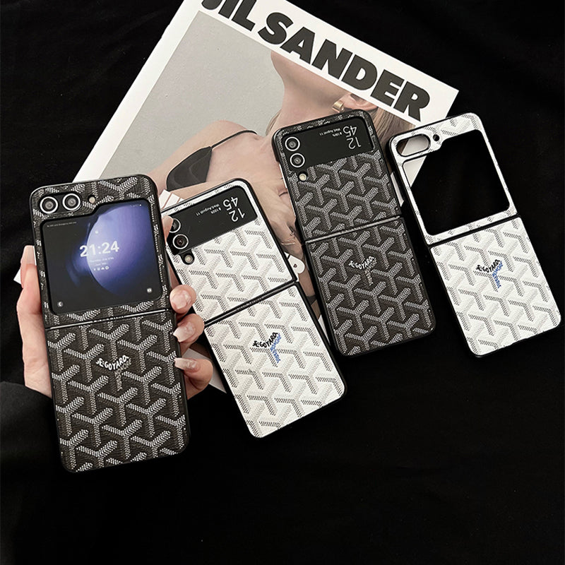 Leather GD Samsung Galaxy Z Flip Series Case  Black -HKL251514