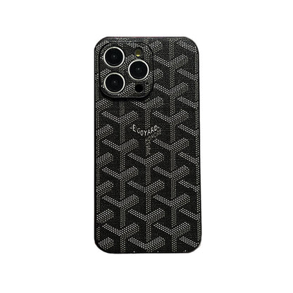 Leather GD iPhone Case With Lens Protection White-SJK240807