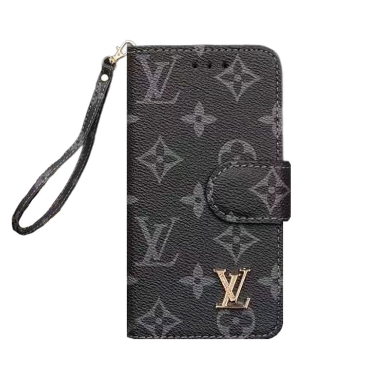 Classic  Folio Monogram iPhone Case With Wallet And Strap Big Printing-CFLB251102