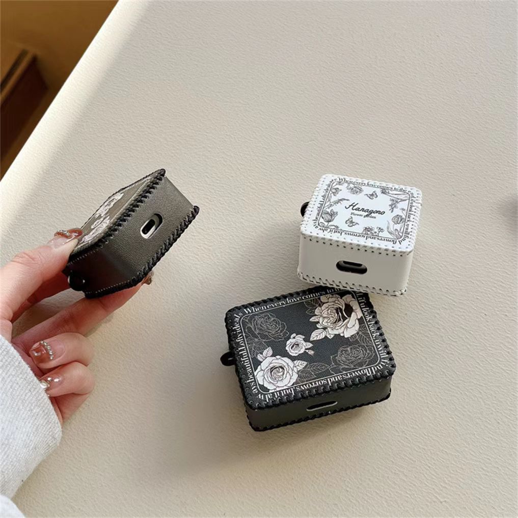 Rose Leather Airpods Case With Strap