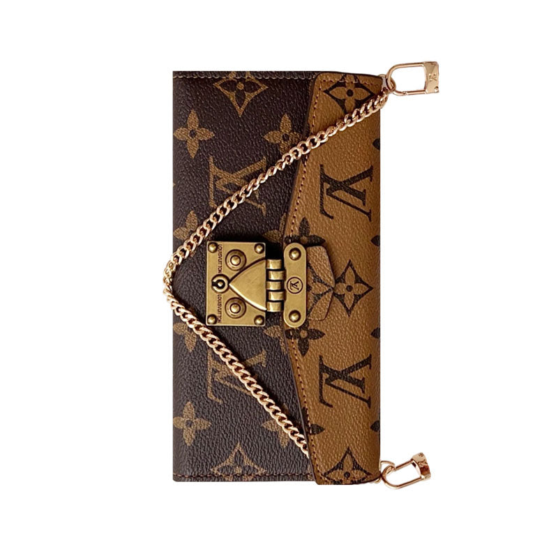 Luxury Folio Monogram iPhone Case With Card Holder And Crossbody Strap-CFMTY25