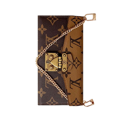 Luxury Folio Monogram iPhone Case With Card Holder And Crossbody Strap-CFMTY25