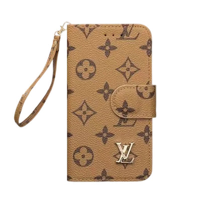Classic  Folio Monogram iPhone Case With Wallet And Strap Small Printing-CFLB251102
