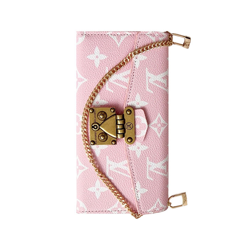 Luxury Folio Monogram iPhone Case With Card Holder And Crossbody Strap-CFMTY25