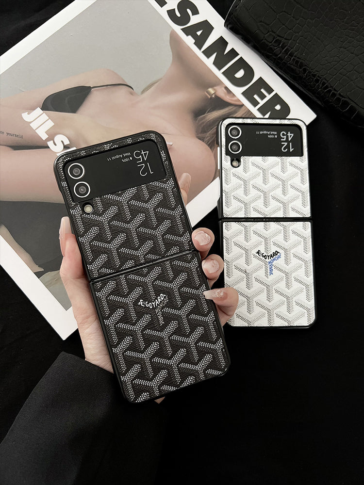 Leather GD Samsung Galaxy Z Flip Series Case  White -HKL251514