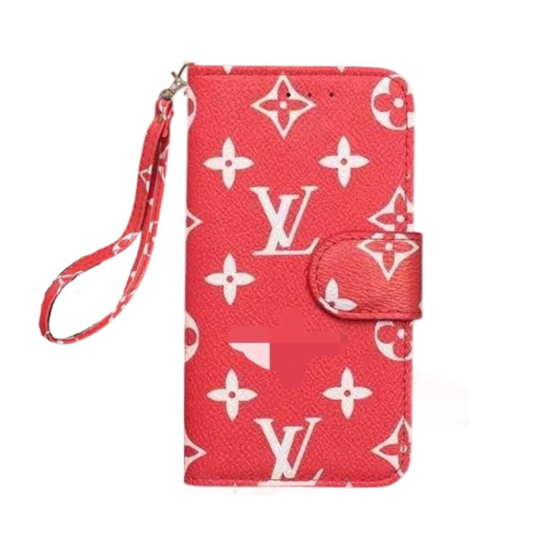 Classic  Folio Monogram iPhone Case With Wallet And Strap Big Printing-CFLB251102