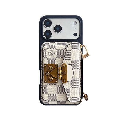 Classic Leather Monogram iPhone Case With Card Holder And Strap-CFK251605