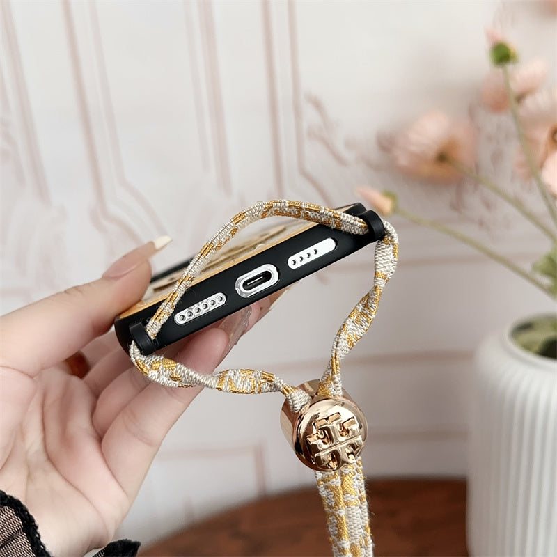 Classic TB iPhone Case With Strap Yellow -SL240411