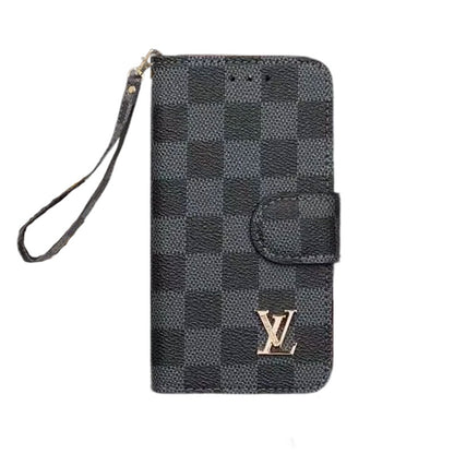 Classic  Folio Monogram iPhone Case With Wallet And Strap Small Printing-CFLB251102