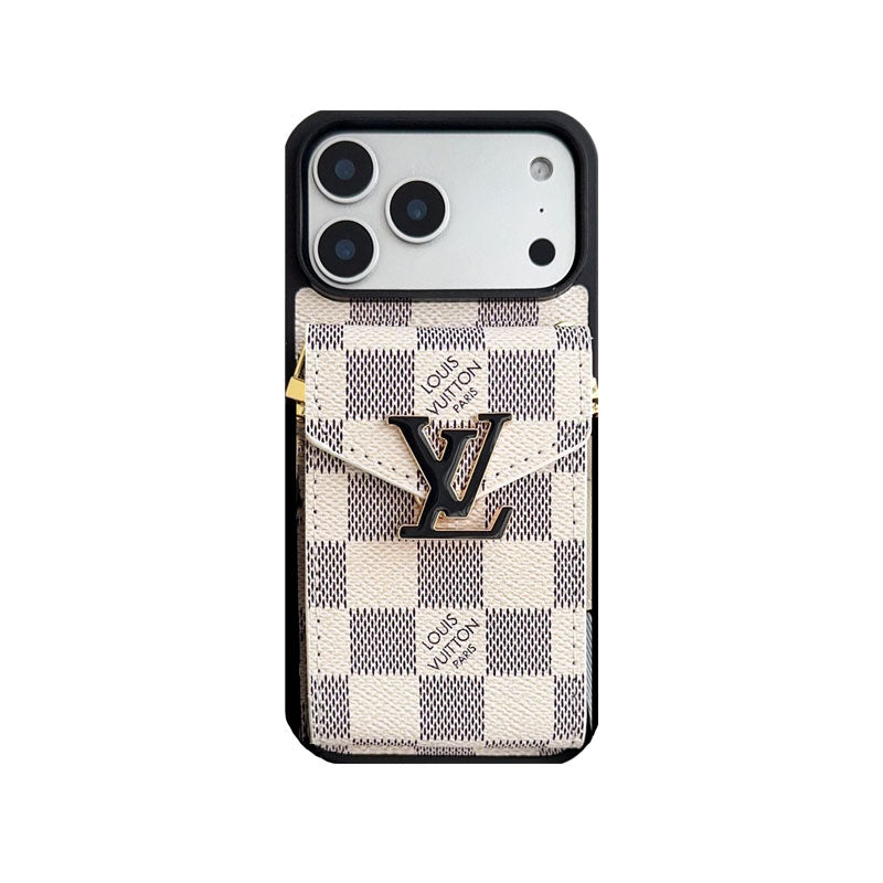 Classic Leather Monogram iPhone Case With Card Holder And Strap -CFK251126