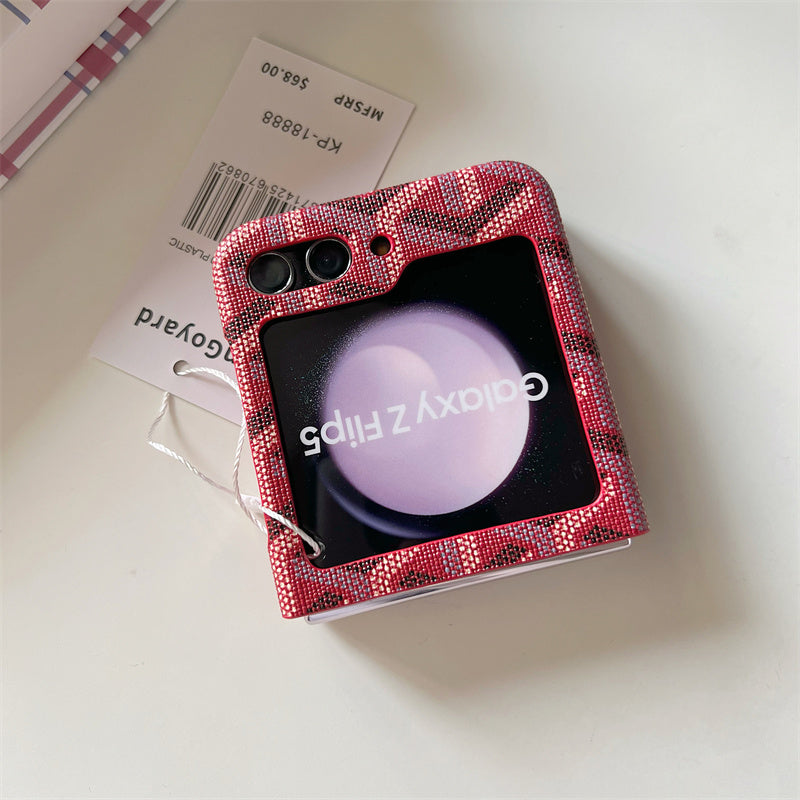 Leather GD Samsung Galaxy Z Flip Series Case With Card Holder Red -QBK251620
