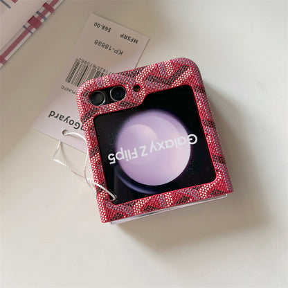 Leather GD Samsung Galaxy Z Flip Series Case With Card Holder Red -QBK251620
