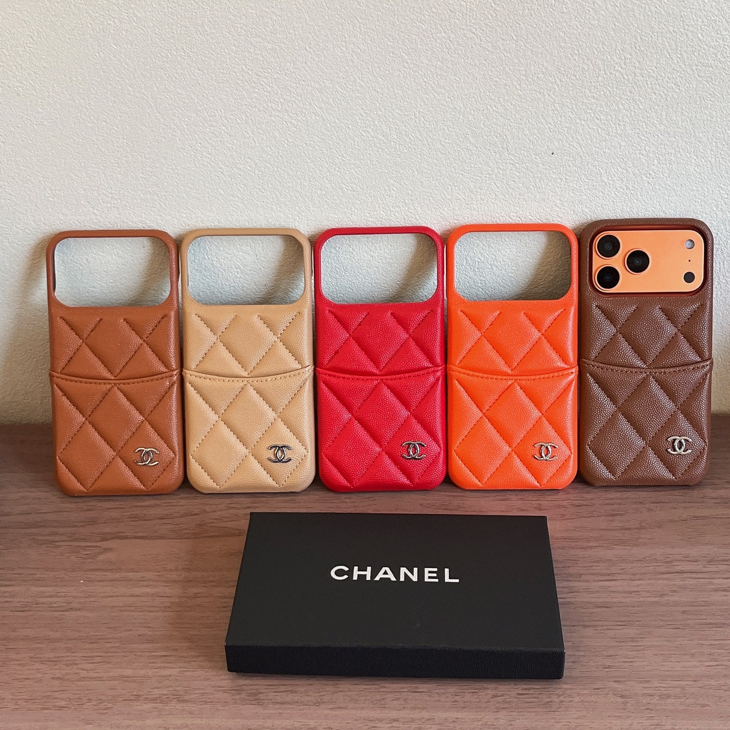 Classic Leather CC iPhone Case With Card Holder Brown For iPhone 17 Series-CYCC034