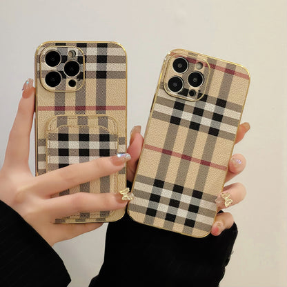 Leather BB iPhone Case-With Card Holder-CKK241350