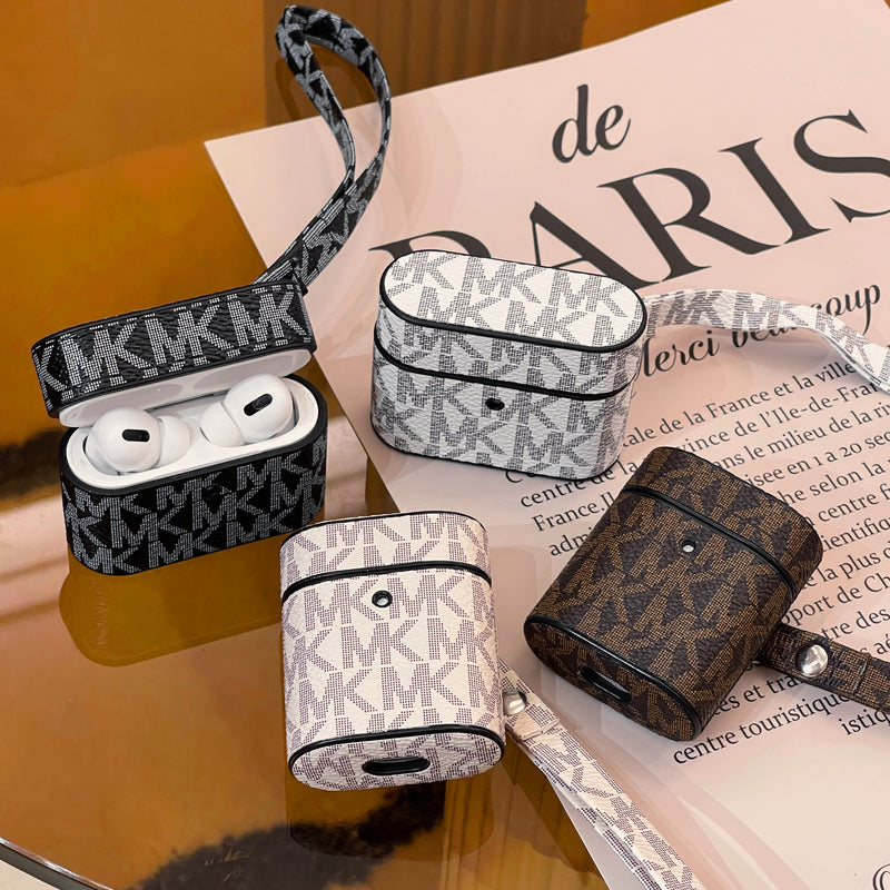 Leather MK AirPods Cases Black-JDK251608