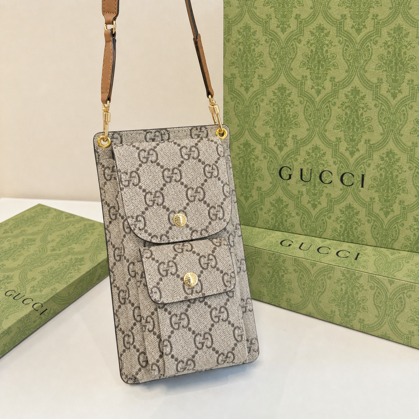 Premium Leather GG Crossbody Phone Bag-CYGG203