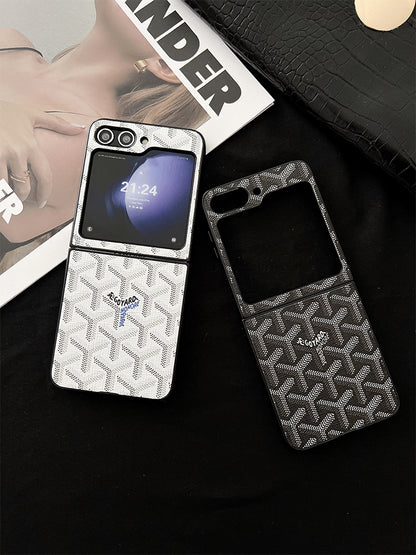 Leather GD Samsung Galaxy Z Flip Series Case  Black -HKL251514