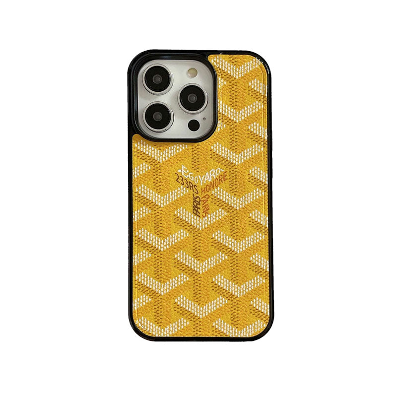 Leather GD iPhone Case  Yellow （Magsafe）-CXK241423