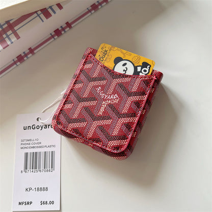Leather GD Samsung Galaxy Z Flip Series Case With Card Holder Red -QBK251620