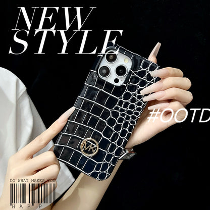 Alligator Print MK iPhone Case Black-EYW251836