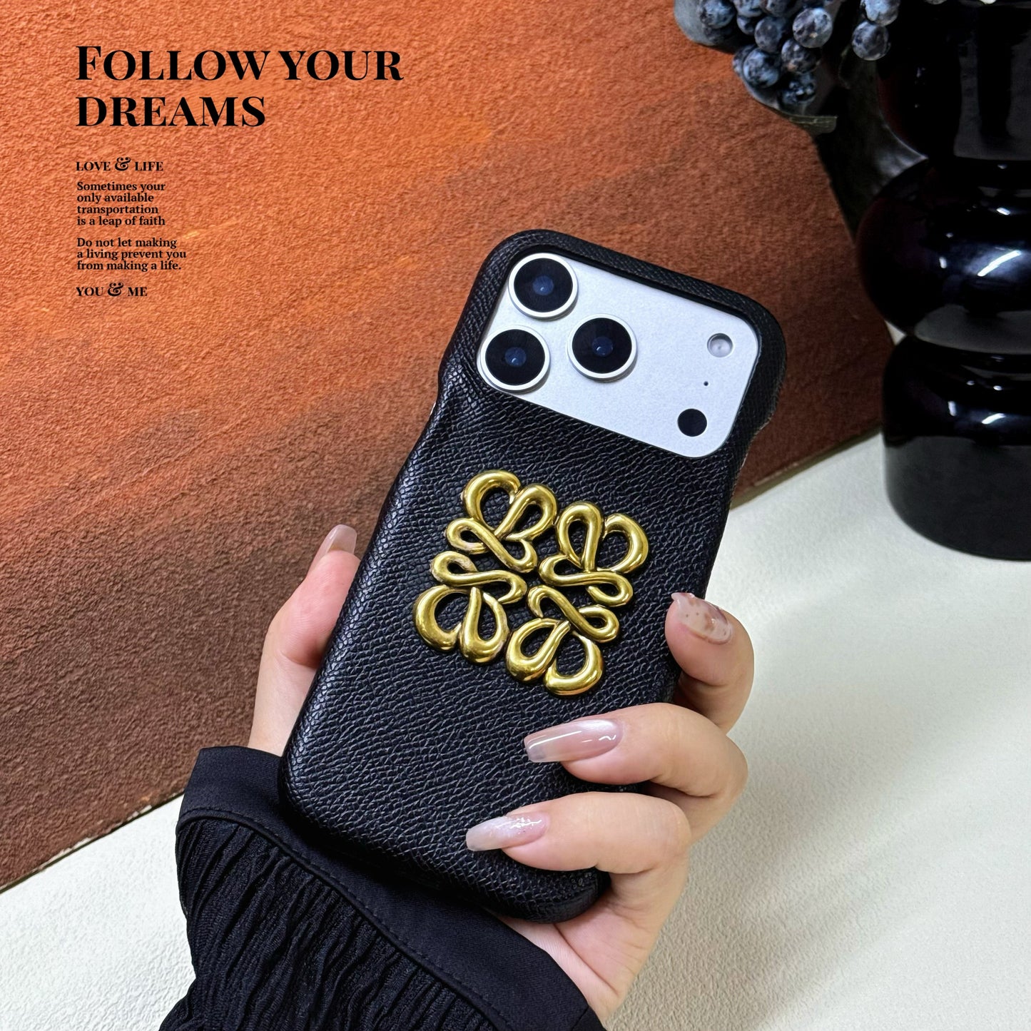 Classic Leather LE iPhone Case Orange For iPhone 17 Series-CYLE025