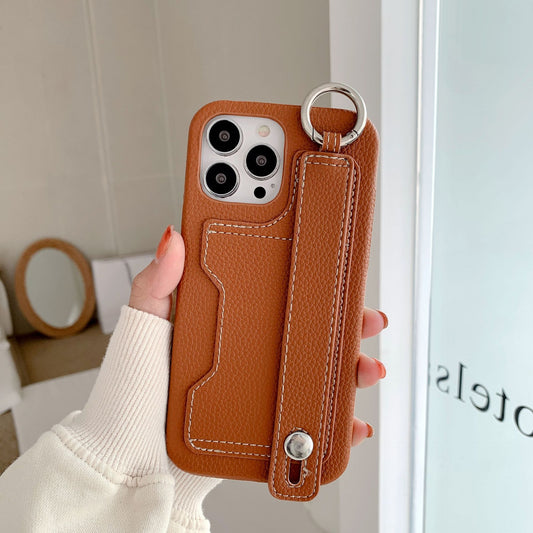 Leather Phone Case For iPhone with Card Holder Brown-LZW121102
