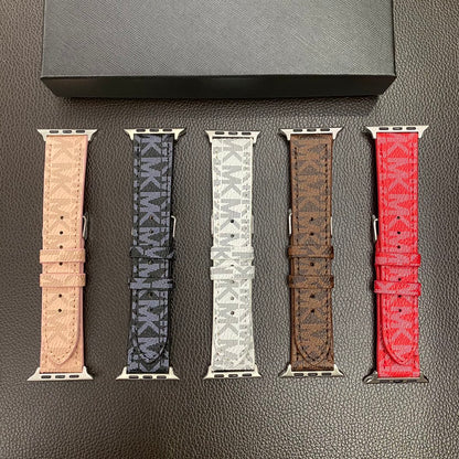 Luxury Leather MK Apple Watch Band White-LBB25405