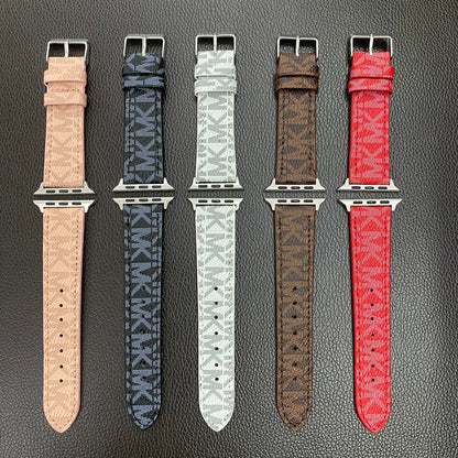 Luxury Leather MK Apple Watch Band Brown-LBB25405